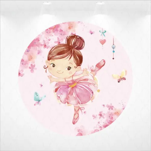 Painel Bailarina Redondo 1,3 a 1,5m em Tecido