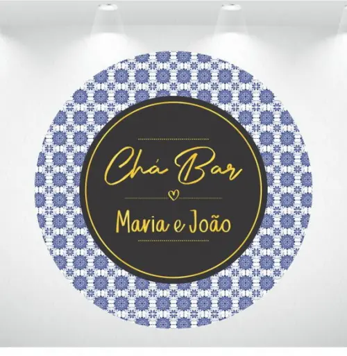 PAINEL CHÁ BAR REDONDO 1,3 a 1,5m EM TECIDO