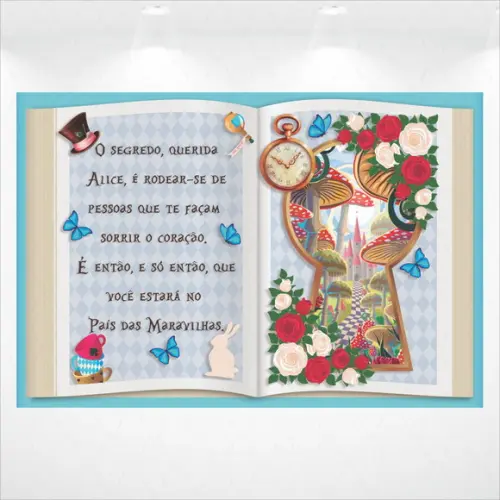 Painel Livro Alice 3x2m