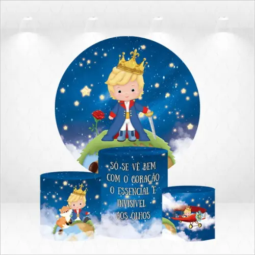 Painel Redondo + Capas de Cilindros Pequeno Principe