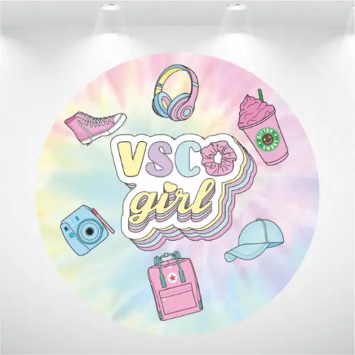 PAINEL REDONDO + CAPAS DE CILINDROS TIEDYE VSCO GIRL