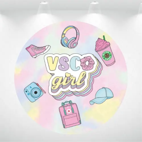 PAINEL REDONDO + CAPAS DE CILINDROS TIEDYE VSCO GIRL