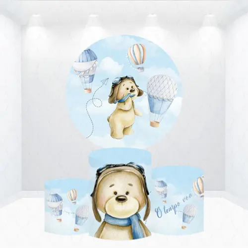 Painel Redondo + Kit Capas Cilindros o Tempo Voa
