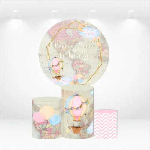 PAINEL REDONDO + KIT CAPAS CILINDROS VOLTA AO MUNDO PERSO