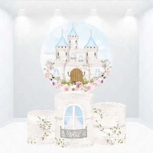 Painel Redondo + Kit Capas de Cilindros Castelo de Princesa