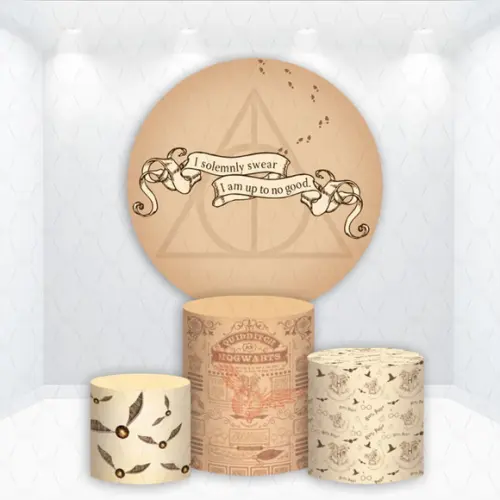 Painel Redondo + Kit Capas de Cilindros Harry Potter