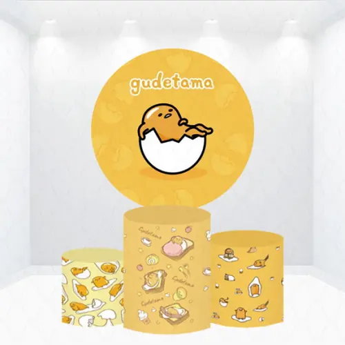 Painel Redondo + Kit Capas de Cilindros Gudetama