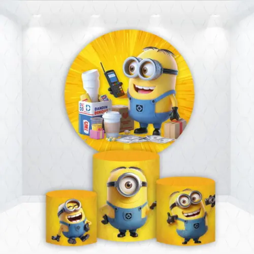 Painel Redondo + Kit Cilindros Minions