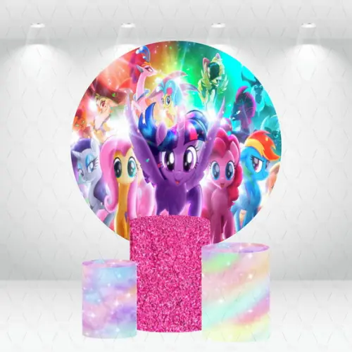 PAINEL REDONDO + KIT CILINDROS MY LITTLE PONY