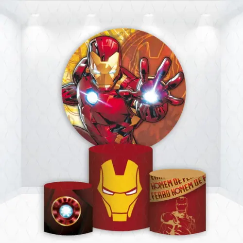 Painel Redondo + Kit de Capa de Cilindros Homem de Ferro
