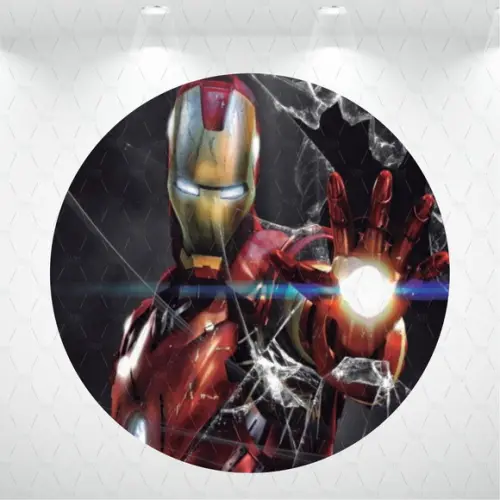 Painel Redondo + Kit de Capa de Cilindros Homem de Ferro