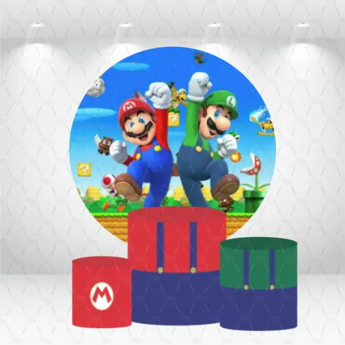 PAINEL REDONDO + KIT DE CAPA DE CILINDROS MARIO BROS
