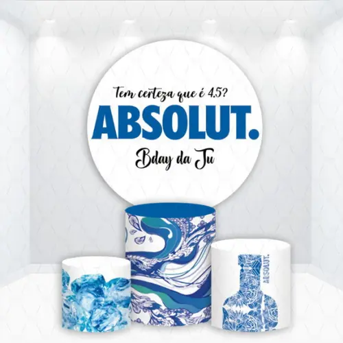 Painel Redondo + Kit de Capas de Cilindros Absolut Vodka