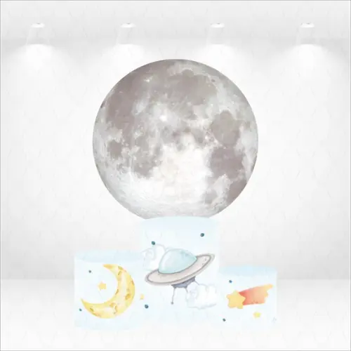 Painel Redondo + Kit de Capas de Cilindros Astronauta
