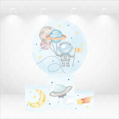 Painel Redondo + Kit de Capas de Cilindros Astronauta