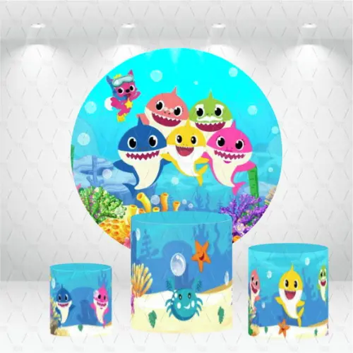 PAINEL REDONDO + KIT DE CAPAS DE CILINDROS BABY SHARK