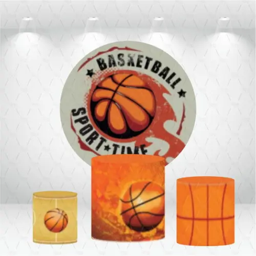 Painel Redondo + Kit de Capas de Cilindros Basquete