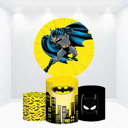 Painel Redondo + Kit de Capas de Cilindros Batman