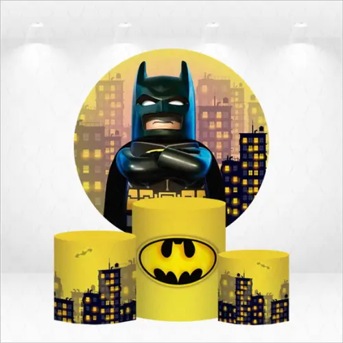 Painel Redondo + Kit de Capas de Cilindros Batman