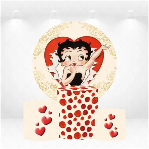 Painel Redondo + Kit de Capas de Cilindros Betty Boop