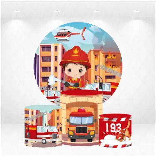 Painel Redondo + Kit de Capas de Cilindros Bombeiro