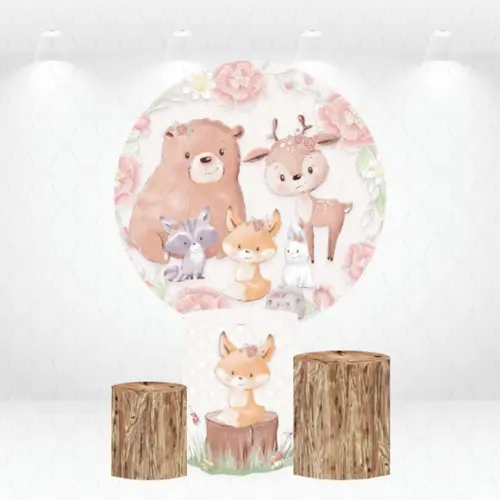 Painel Redondo + Kit de Capas de Cilindros Bosque