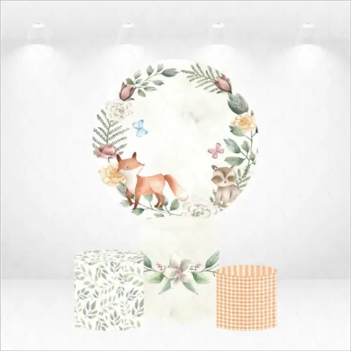 Painel Redondo + Kit de Capas de Cilindros Bosque
