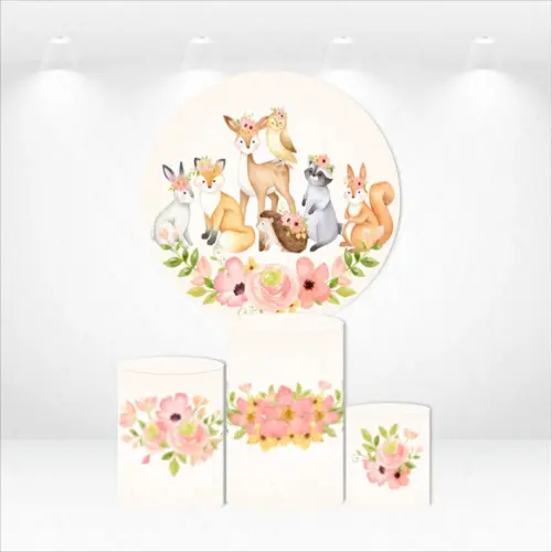 Painel Redondo + Kit de Capas de Cilindros Bosque