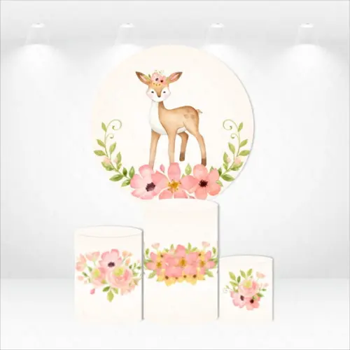 Painel Redondo + Kit de Capas de Cilindros Bosque
