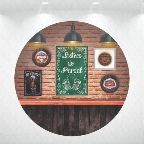 Painel Redondo + Kit De Capas De Cilindros Boteco