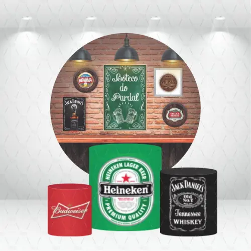 Painel Redondo + Kit De Capas De Cilindros Boteco