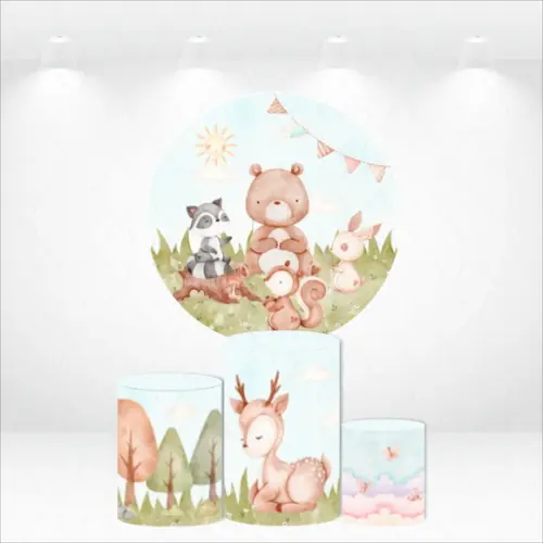 PAINEL REDONDO + KIT DE CAPAS DE CILINDROS BOSQUE