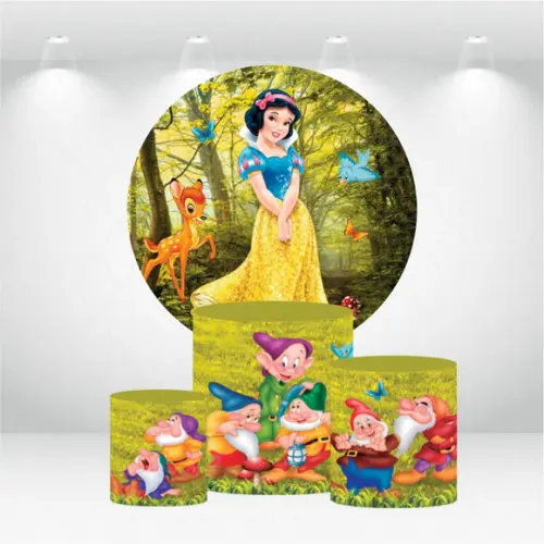 PAINEL REDONDO + KIT DE CAPAS DE CILINDROS BRANCA DE NEVE