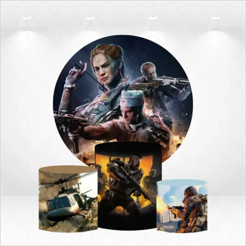 Painel Redondo + Kit de Capas de Cilindros Call Of Duty