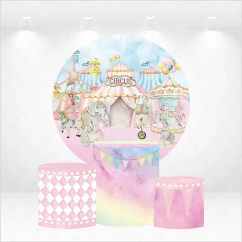 Painel Redondo + Kit de Capas de Cilindros Circo