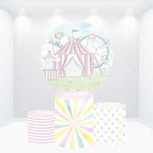 Painel Redondo + Kit de Capas de Cilindros Circo