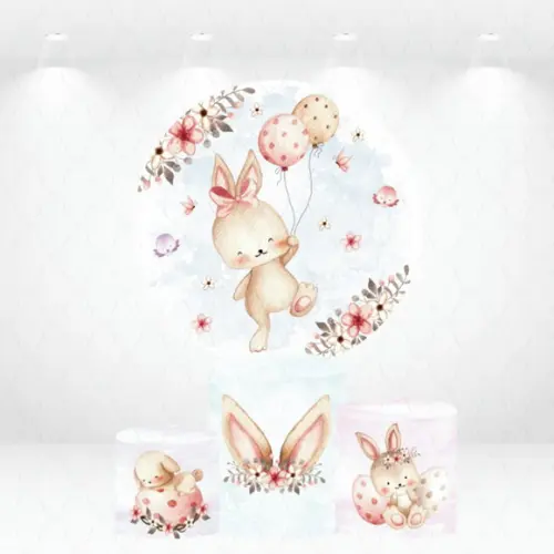 Painel Redondo + Kit de Capas de Cilindros Coelhinha