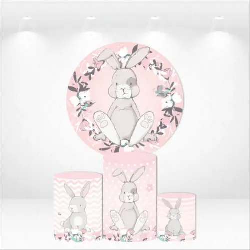 PAINEL REDONDO + KIT DE CAPAS DE CILINDROS COELHO FLORAL