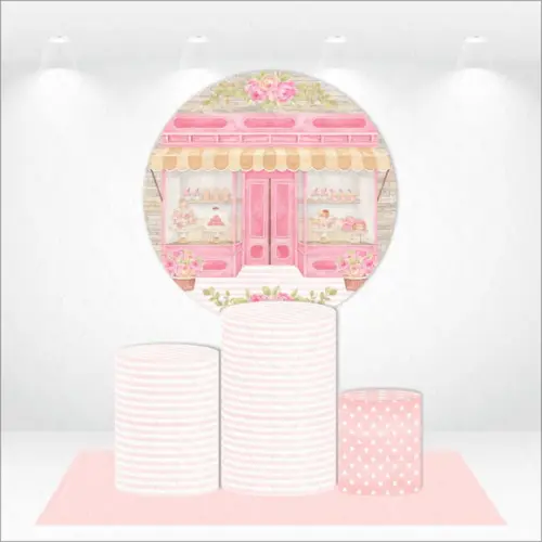 Painel Redondo + Kit de Capas de Cilindros Confeitaria