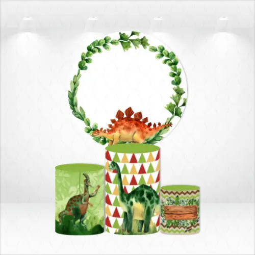 PAINEL REDONDO + KIT DE CAPAS DE CILINDROS DINOSSAUROS