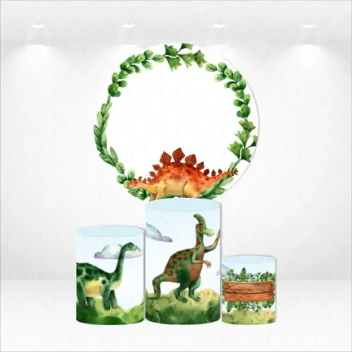 PAINEL REDONDO + KIT DE CAPAS DE CILINDROS DINOSSAUROS