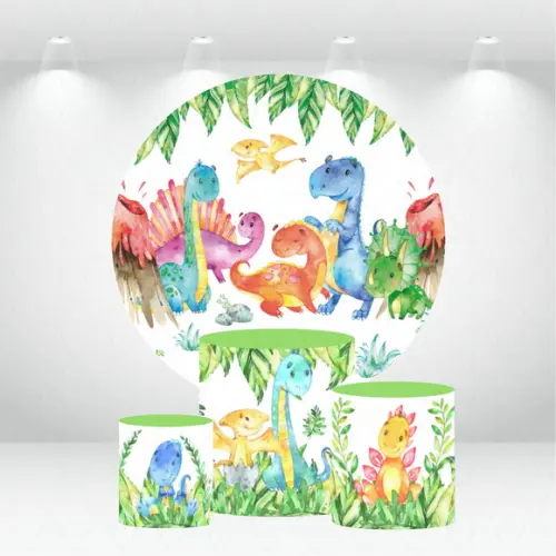 PAINEL REDONDO + KIT DE CAPAS DE CILINDROS DINOSSAUROS