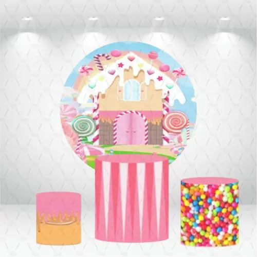 Painel Redondo + Kit de Capas de Cilindros Doces