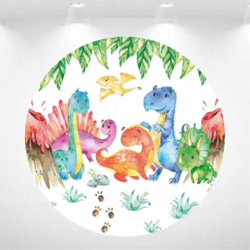 PAINEL REDONDO + KIT DE CAPAS DE CILINDROS DINOSSAUROS
