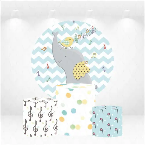 Painel Redondo + Kit de Capas de Cilindros Elefantinho