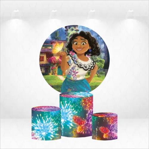 Painel Redondo + Kit de Capas de Cilindros Encanto