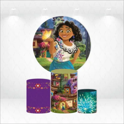 Painel Redondo + Kit de Capas de Cilindros Encanto