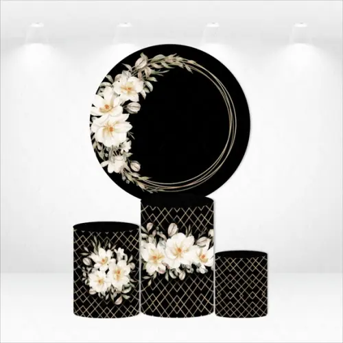 PAINEL REDONDO + KIT DE CAPAS DE CILINDROS FLORAL