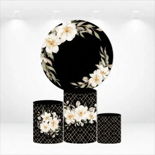 PAINEL REDONDO + KIT DE CAPAS DE CILINDROS FLORAL