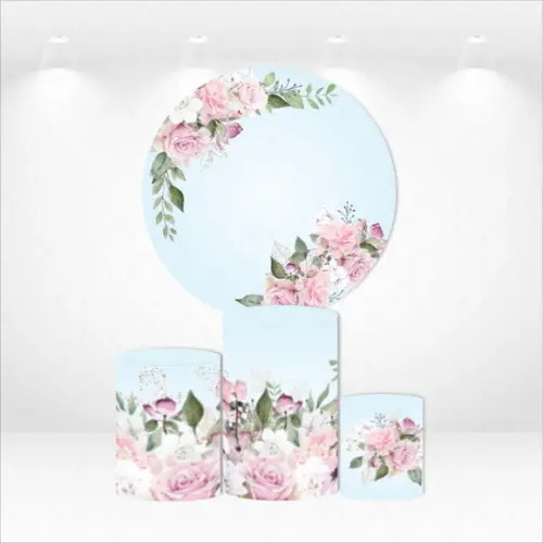 PAINEL REDONDO + KIT DE CAPAS DE CILINDROS FLORAL